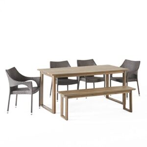 christopher knight home 315627 aggie dining set, gray