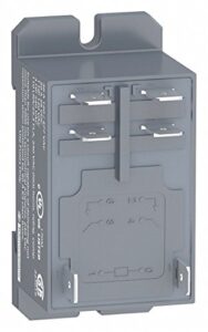 schneider electric 230vac, 6-pin bottom flange, din rail enclosed power relay; electrical connection: 1/4″ tab terminal