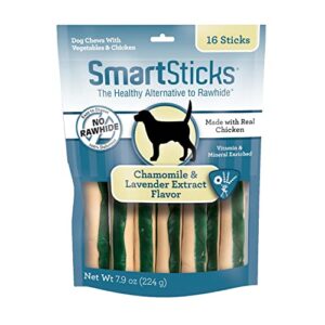 smartbones calming care sticks 16 count, rawhide-free chews for dogs, with chamomile and lavender, 7.9 ounce, package may vary
