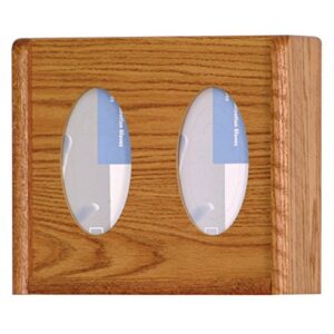 wooden mallet 2-pocket oval glove/tissue box holder, light oak