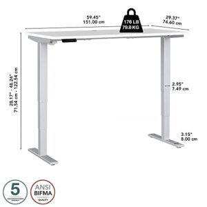 Bush Business Furniture Move 40 Series Height Adjustable Desk, 60W x 30D, White