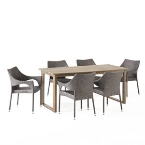 christopher knight home 315605 aggie dining set, gray