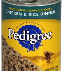 Pedigree Chopped Ground Dinner Chicken & Rice Canned Dog Food 13.2 Ounces (Pack Of 12)