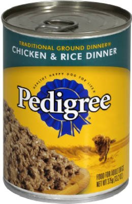 Pedigree Chopped Ground Dinner Chicken & Rice Canned Dog Food 13.2 Ounces (Pack Of 12)