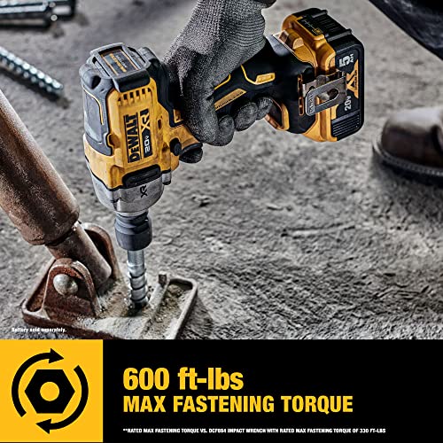 DEWALT 20V MAX XR Cordless Impact Wrench, 1/2", Includes Detent Pin Anvil and Belt Clip, Bare Tool Only (DCF892B)