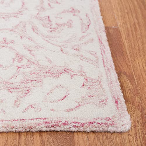 Safavieh Blossom Collection 8' x 10' Pink/Ivory BLM106U Handmade Damask Wool Area Rug