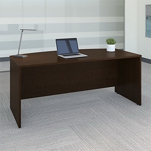 Bush Business Furniture Series C 72W x 36D Bow Front Desk in Mocha Cherry