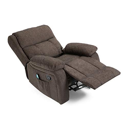 Christopher Knight Home Lindale Massage Recliner, Brown + Black 35.25D x 38.5W x 40.5H in