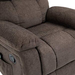 Christopher Knight Home Lindale Massage Recliner, Brown + Black 35.25D x 38.5W x 40.5H in