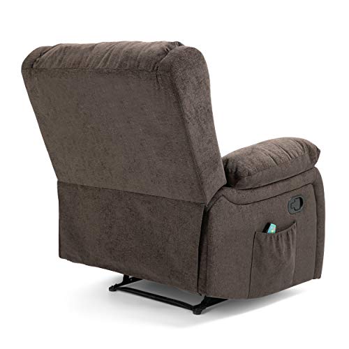 Christopher Knight Home Lindale Massage Recliner, Brown + Black 35.25D x 38.5W x 40.5H in