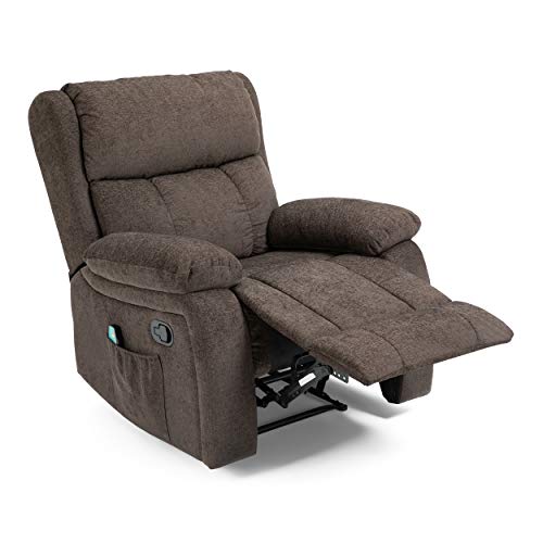 Christopher Knight Home Lindale Massage Recliner, Brown + Black 35.25D x 38.5W x 40.5H in