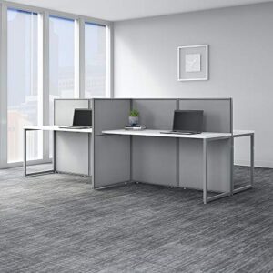 Bush Business Furniture Easy Office 4 Person Cubicle Desk Workstation, 60W x 45H, Pure White