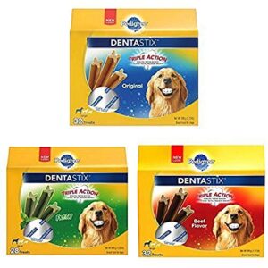 pedigree dentastix large treats for dogs, (3) 4.96 lb packs (92 treats)
