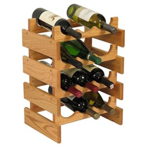 wooden mallet 12 bottle wine rack, light oak