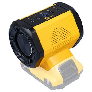 bluetooth speaker fit for dewalt 18v 20v max including 20-60v flexvolt battery for worksite, camping and parties (battery not included)