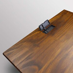 Casual Home Night Owl Nightstand with USB Ports-Warm Brown