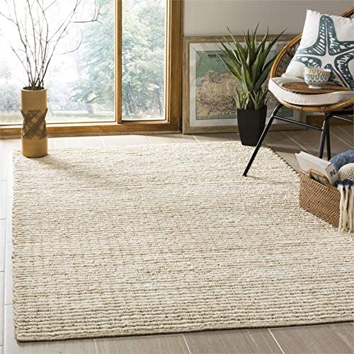 Safavieh Natural Fiber Collection 10' x 14' Ivory NF750A Handmade Farmhouse Premium Jute Area Rug