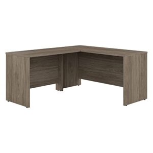 bush business furniture studio c l shaped desk with 42w return, 60w x 24d, modern hickory