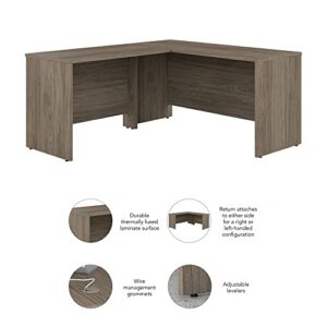 Bush Business Furniture Studio C L Shaped Desk with 42W Return, 60W x 24D, Modern Hickory