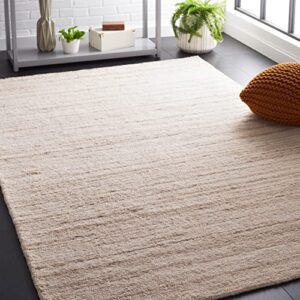 safavieh casablanca collection 5′ x 8′ beige/ivory csb792b handmade solid wool 0.8-inch thick area rug