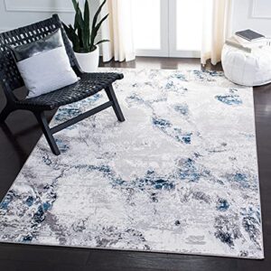 safavieh amelia collection 10′ x 14′ grey/blue ala232g modern abstract non-shedding living room dining bedroom area rug