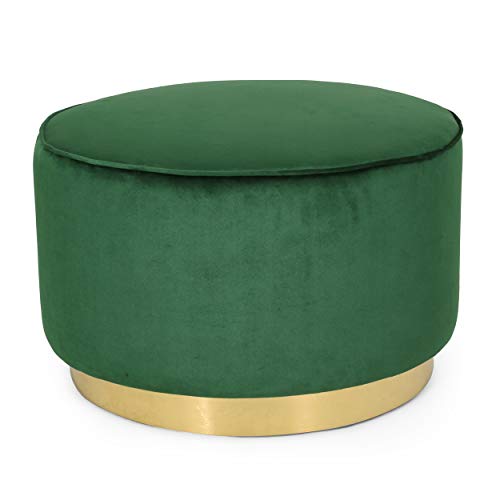 Christopher Knight Home Croton Ottoman, Emerald + Gunmetal