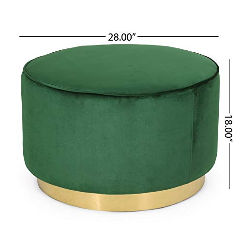 Christopher Knight Home Croton Ottoman, Emerald + Gunmetal