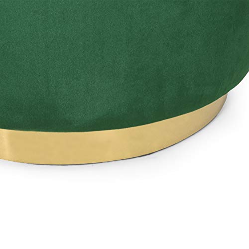 Christopher Knight Home Croton Ottoman, Emerald + Gunmetal