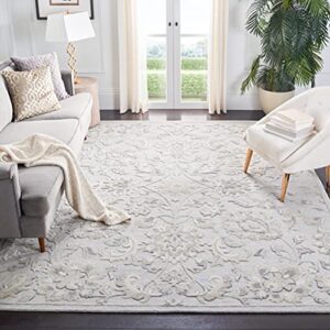 safavieh glamour collection 9′ x 12′ light blue/ivory glm624l handmade premium wool area rug