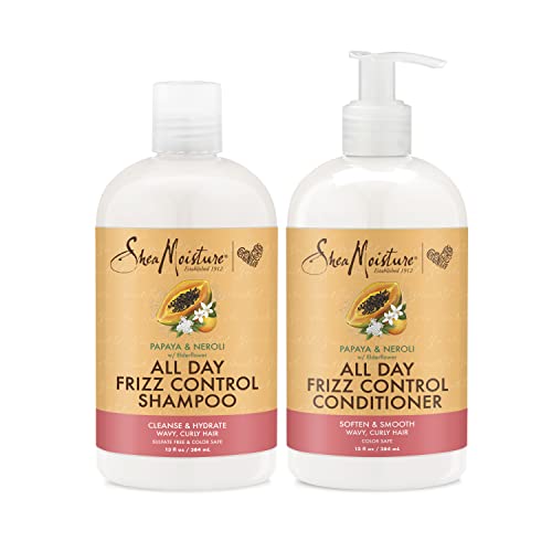 SheaMoisture Shampoo and Conditioner Papaya & Neroli 2 Count Shampoo For Women All Day Frizz Control 13 oz