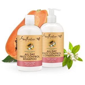 SheaMoisture Shampoo and Conditioner Papaya & Neroli 2 Count Shampoo For Women All Day Frizz Control 13 oz