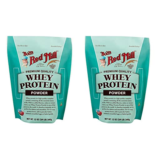 Bob's Red Mill Whey Protein Powder 12ounce Package May Vary, Red, unflavored, 12 Ounce (Pack of 2)