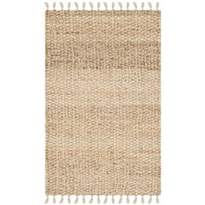 safavieh natural fiber collection 2′ x 3′ natural nf733a handmade farmhouse fringe premium jute accent rug