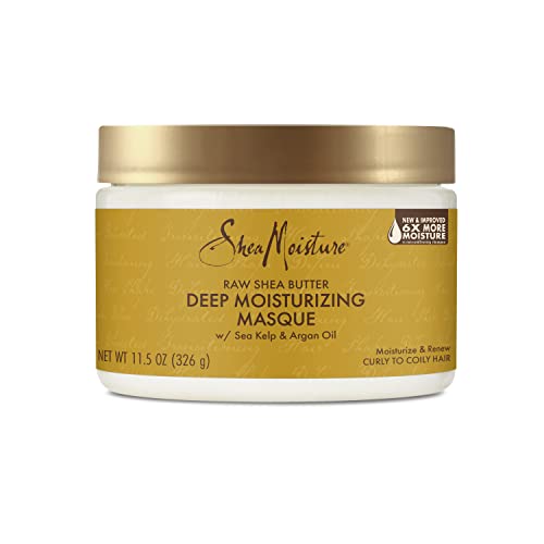 SheaMoisture Raw Shea Butter Deep Moisturizing Hair Masque for Curly Hair Raw Shea Butter Deep Conditioner to Moisturize and Renew Hair 12 oz