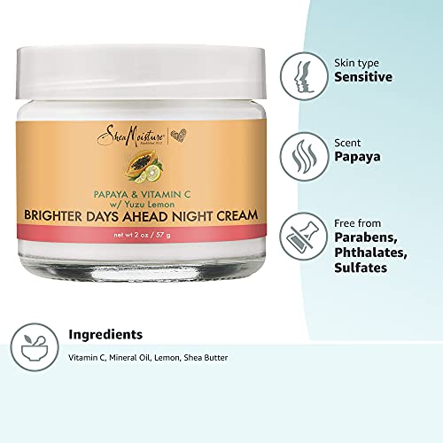 Sheamoisture Night Cream For Dull, Uneven Skin Papaya and Vitamin C Skin Care Moisturizer 2 oz