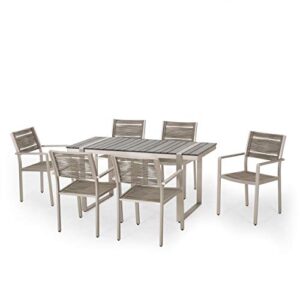 christopher knight home harding dining sets, gray + silver + taupe
