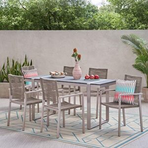 Christopher Knight Home Harding Dining Sets, Gray + Silver + Taupe