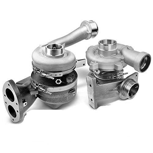 A-Premium 2pcs Complete Turbo Turbocharger Kit, with Gasket, Compatible with Ford F-250/F-350/F-450/F-550 Super Duty, 2008 2009 2010, 6.4L Diesel, High & Low Pressure
