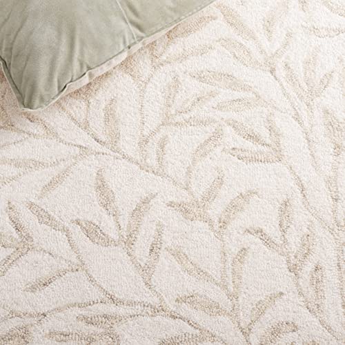 Safavieh Jardin Collection 3' x 5' Ivory/Beige JAR753A Handmade Contemporary Wool Area Rug