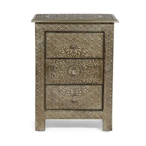 christopher knight home nightstand, silver