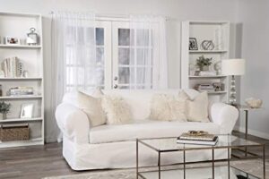 classic slipcovers wden2pc10wht sofa slipcover, 2 piece, separate cushion cover, pure white