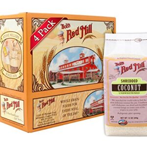 Bob's Red Mill Shredded Coconut (Unsweetened), 12 Ounce (Pack of 4)