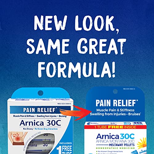 Boiron Arnica Montana 30C Homeopathic Medicine for Relief from Muscle Pain, Muscle Stiffness, Swelling from Injury, and Discoloration from Bruises - 3 Count (240 Pellets)