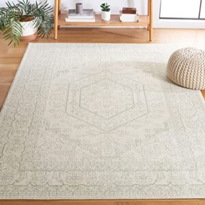 safavieh adirondack collection 4′ x 6′ sage/ivory adr108w oriental medallion non-shedding entryway living room foyer bedroom accent rug