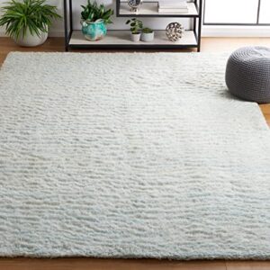 safavieh casablanca shag collection 6′ x 9′ light blue csb702m handmade wool area rug