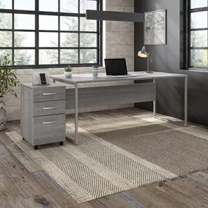 Bush Business Furniture Hybrid Computer Table Desk with 3 Drawer Mobile File Cabinet, 72W x 36D, Platinum Gray