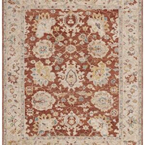 Safavieh Samarkand Collection 8' x 10' Rust/Beige SRK185P Hand-Knotted Traditional Oriental Wool Area Rug