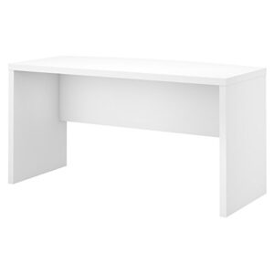 bush business furniture echo bow front desk, 60w, pure white