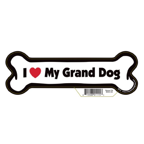 7" Dog Bone Magnet - Works Great on Cars, Refrigerators, Mailboxes and More (I Love My Grandog)