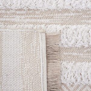 Safavieh Augustine Collection 5'0" x 7'7" Beige/Ivory AGT729B Moroccan Rustic Fringe Area Rug